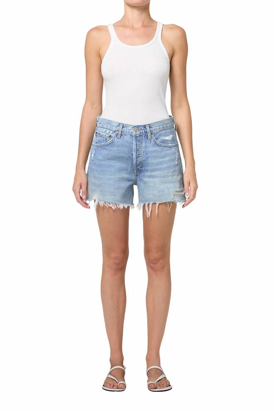 NEW AGOLDE parker high waist long short in swapmeet